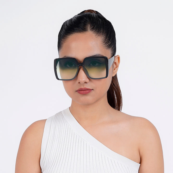 Rave Black & Yellow Oversized Sunglasses