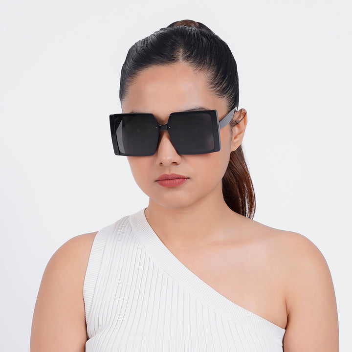 Rave Black Oversized Sunglasses
