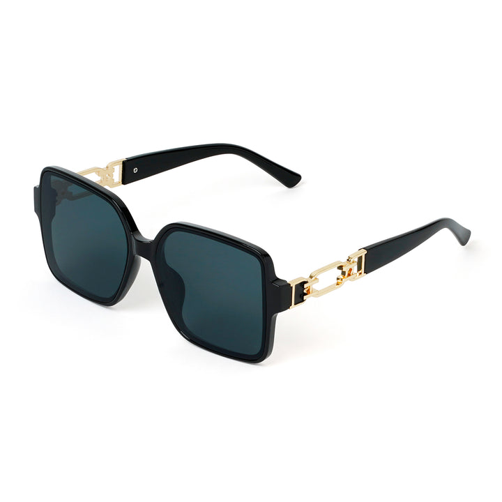 Tea Party Square Black Sunglasses