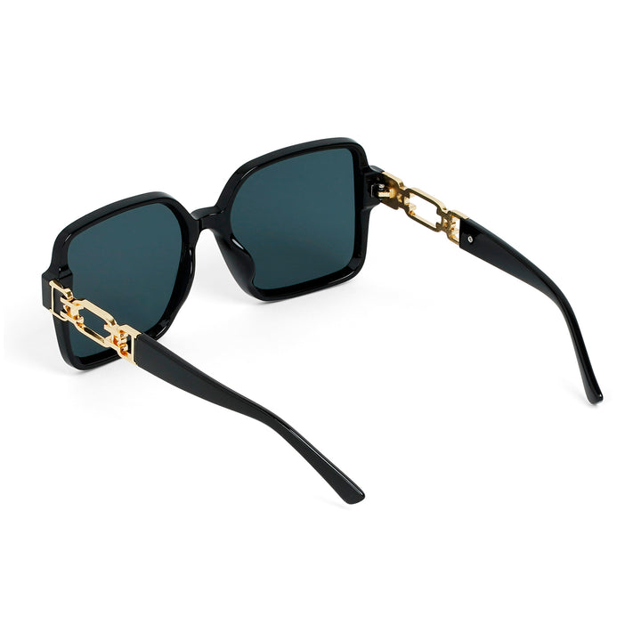 Tea Party Square Black Sunglasses