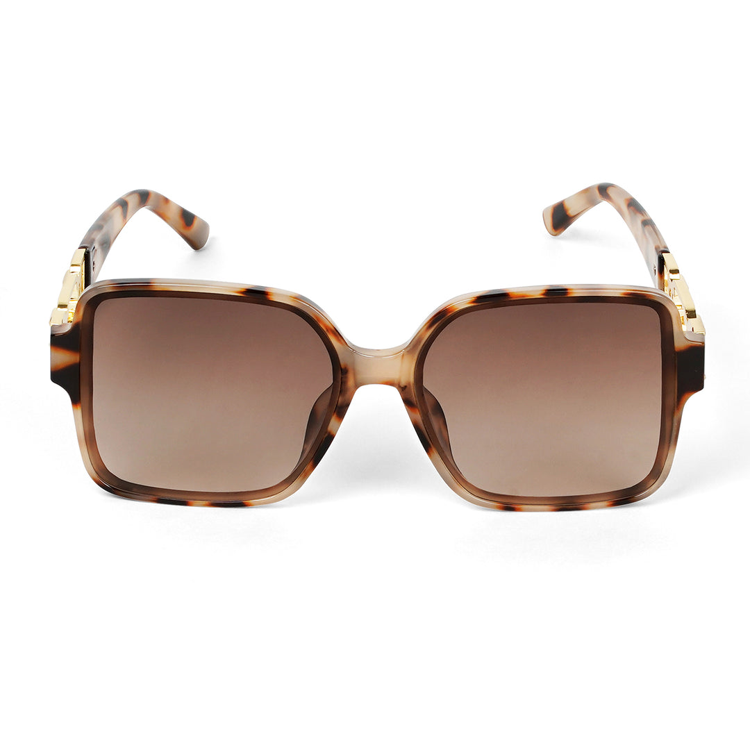 Tea Party Square Brown Sunglasses