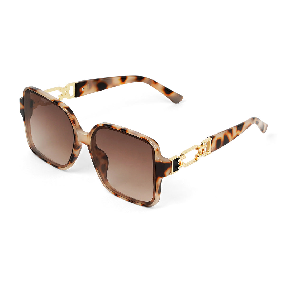Tea Party Square Brown Sunglasses