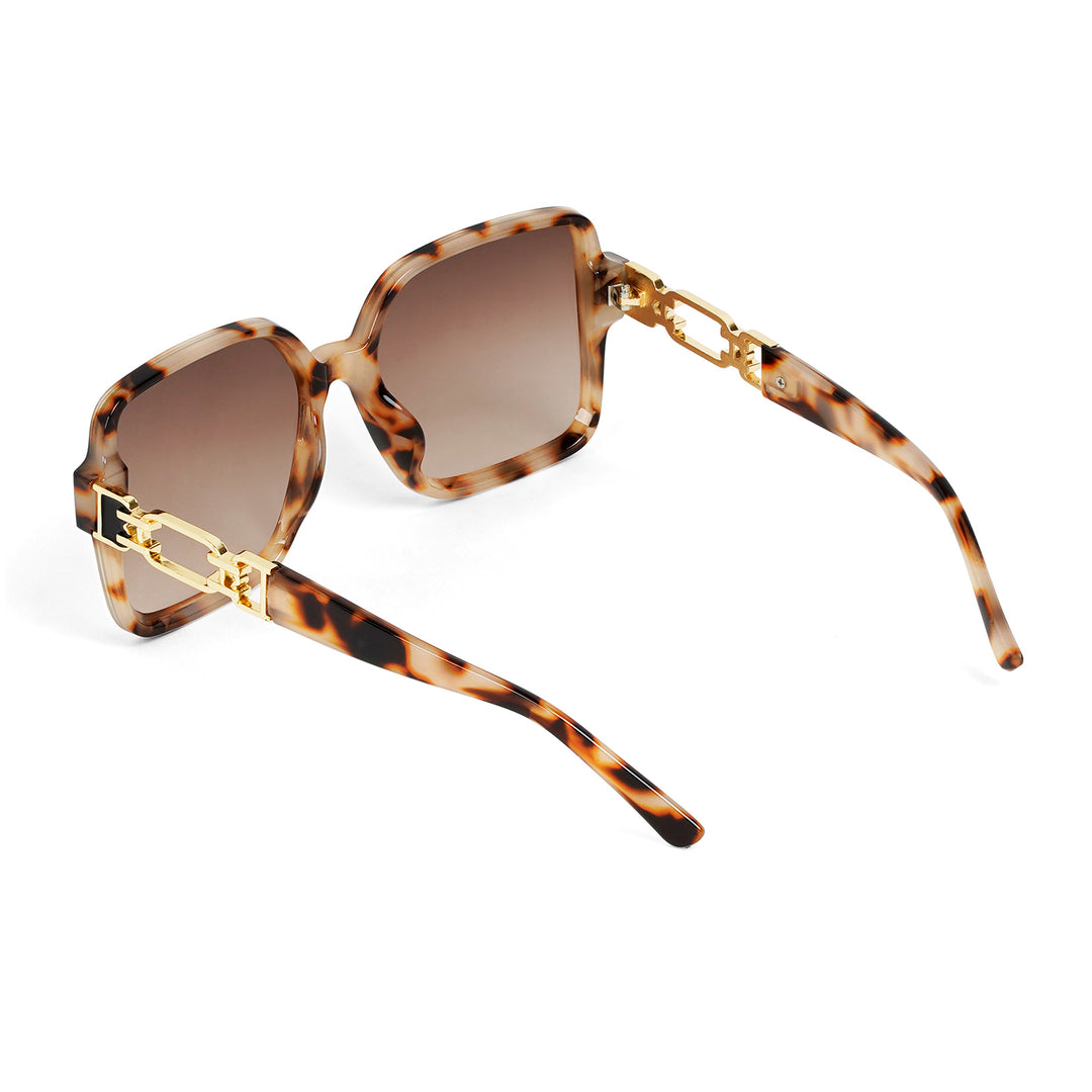 Tea Party Square Brown Sunglasses