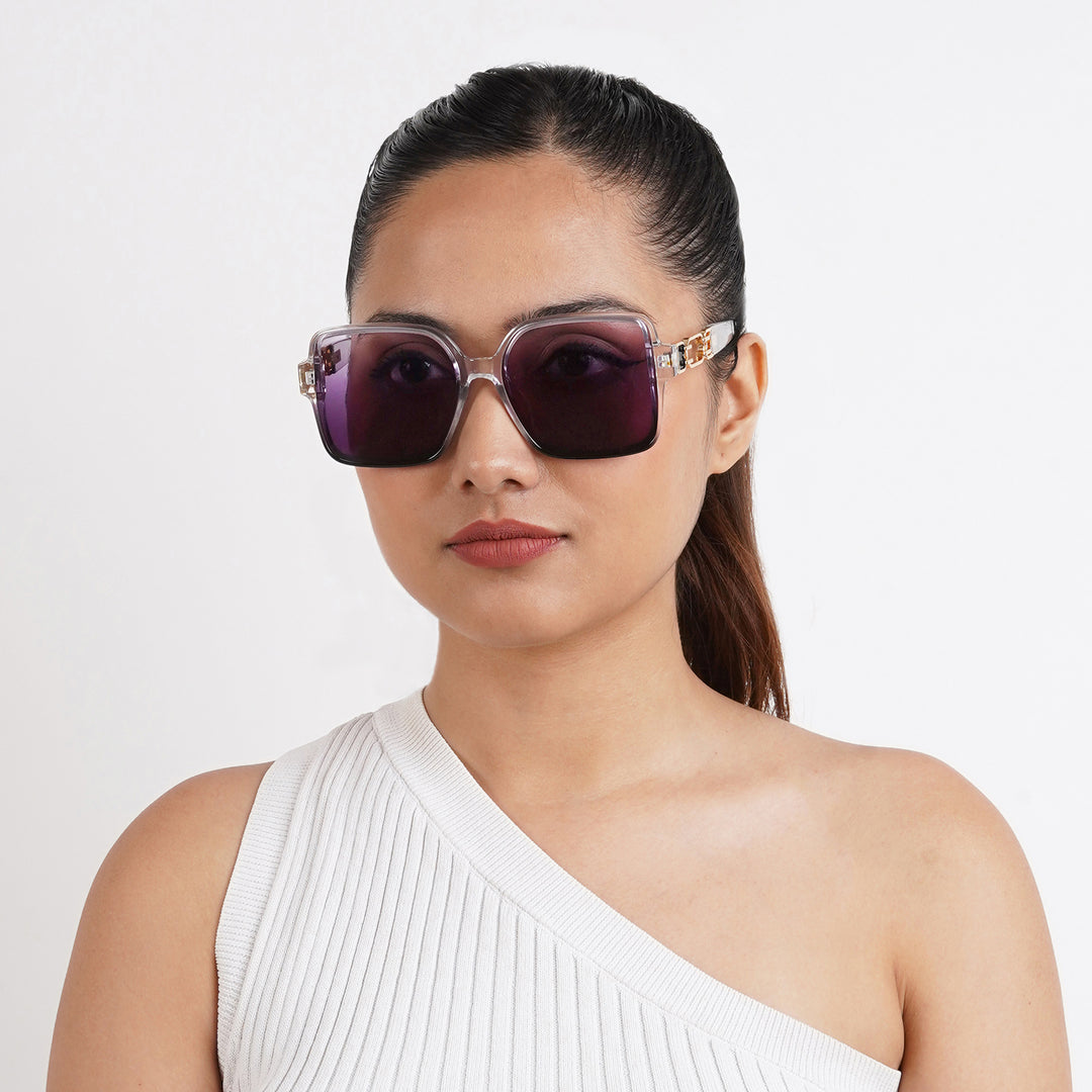 Tea Party Square Purple Sunglasses