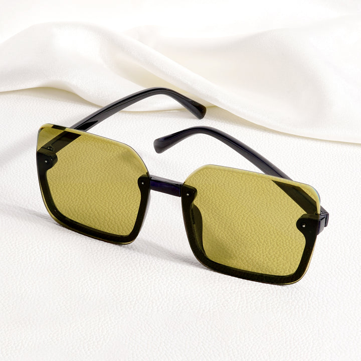 Breckie Rimless Green & Black Sunglasses