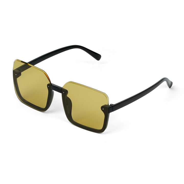 Breckie Rimless Green & Black Sunglasses