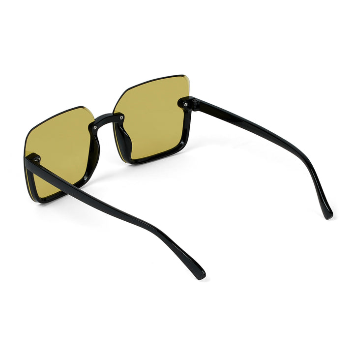 Breckie Rimless Green & Black Sunglasses