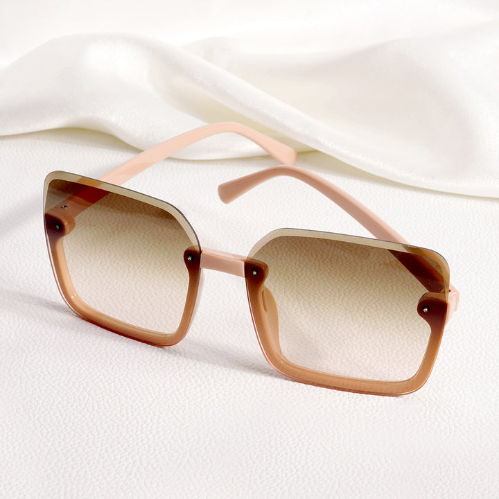 Breckie Rimless Brown Sunglasses