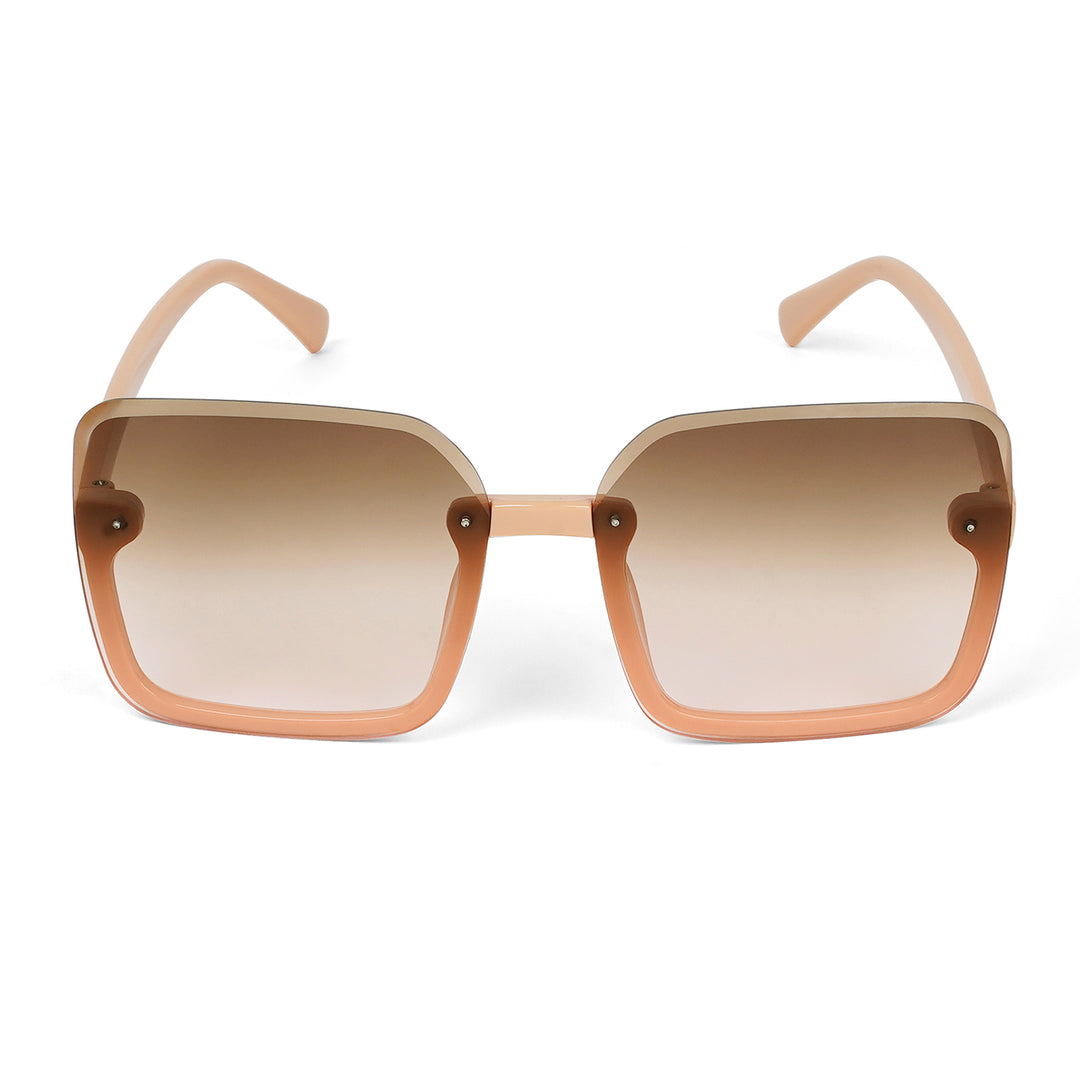 Breckie Rimless Brown Sunglasses