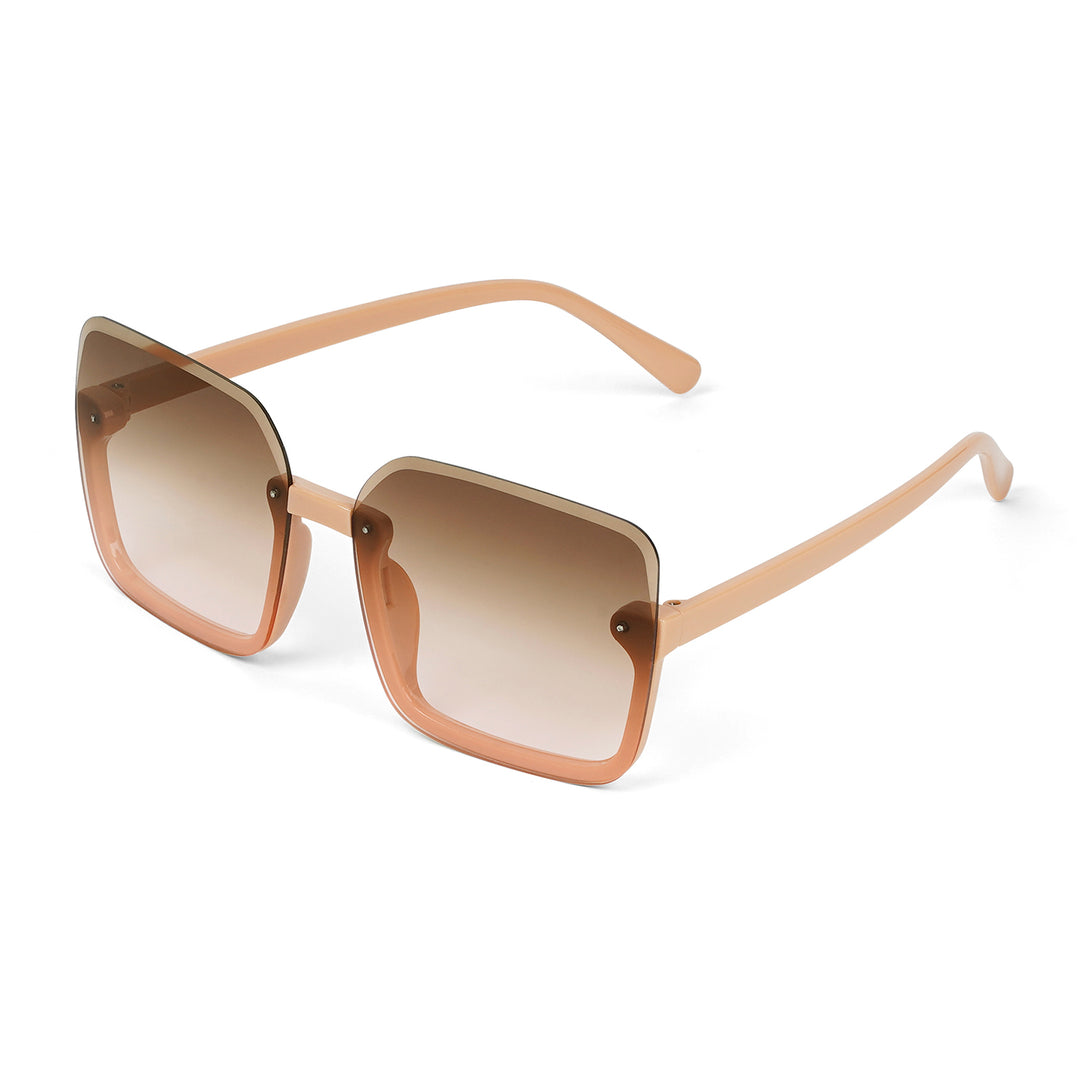 Breckie Rimless Brown Sunglasses