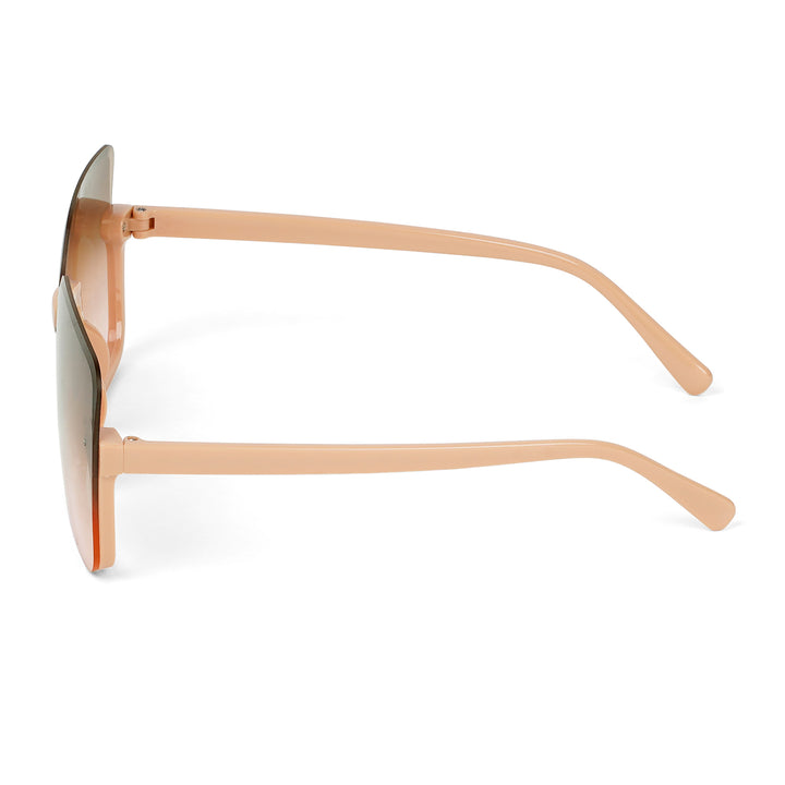 Breckie Rimless Brown Sunglasses