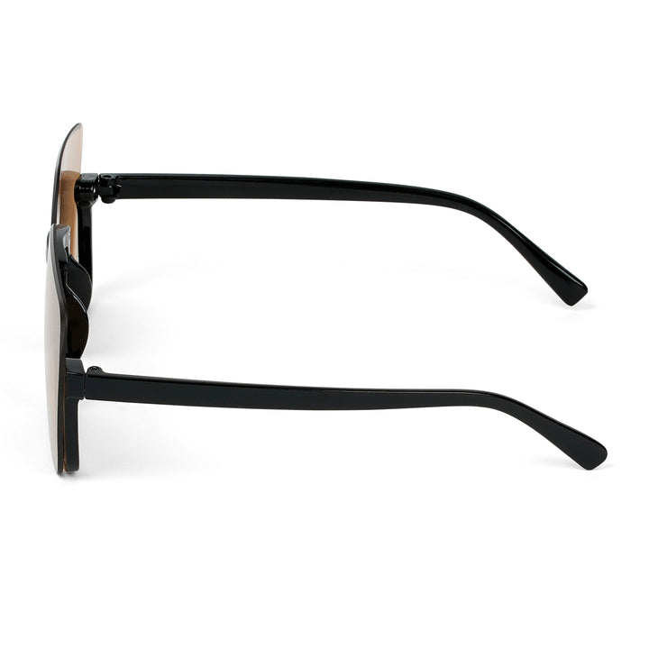 Breckie Rimless Brown and Black Sunglasses