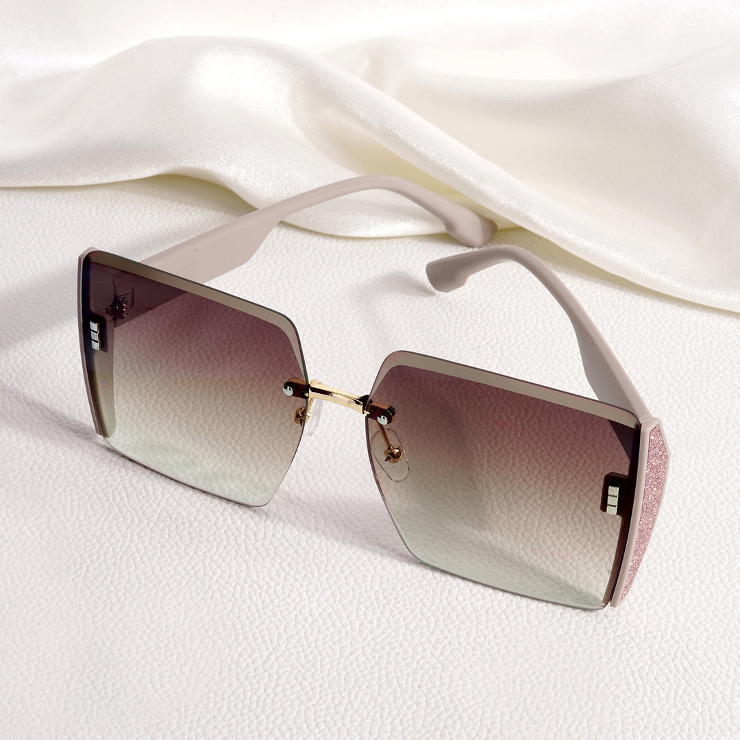 Casina Brown Rimless Sunglasses