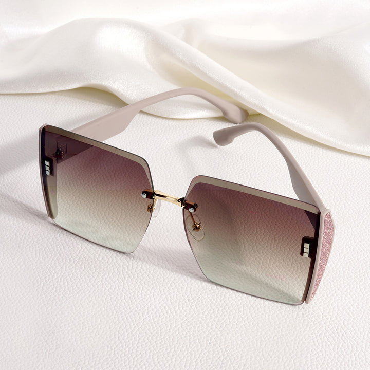 Casina Brown Rimless Sunglasses