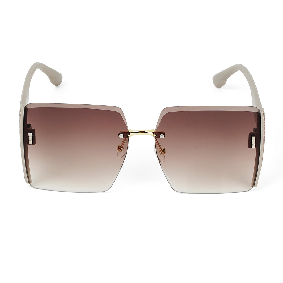 Casina Brown Rimless Sunglasses
