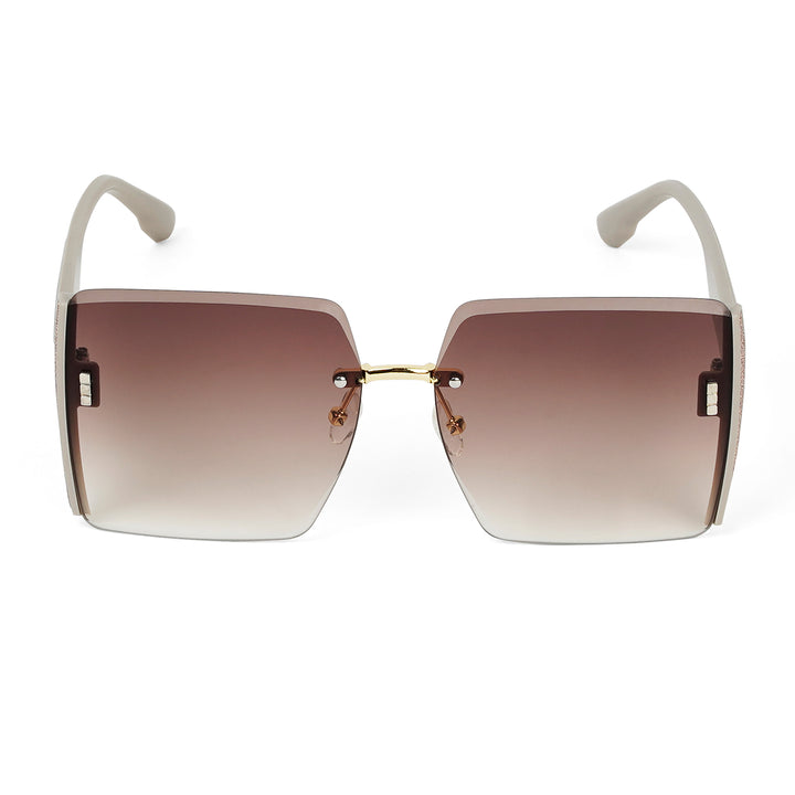 Casina Brown Rimless Sunglasses
