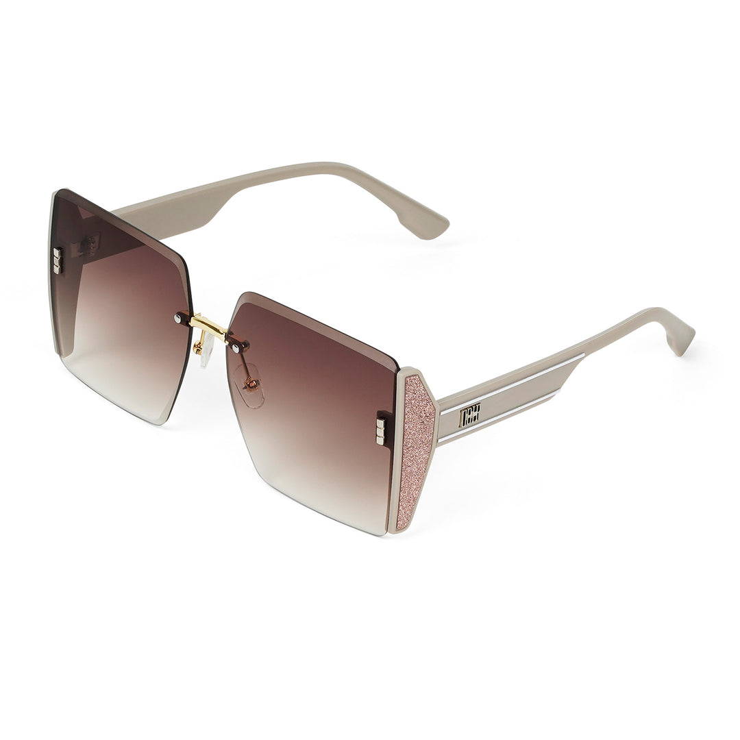 Casina Brown Rimless Sunglasses