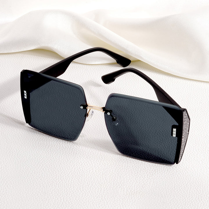 Casina Black Rimless Sunglasses