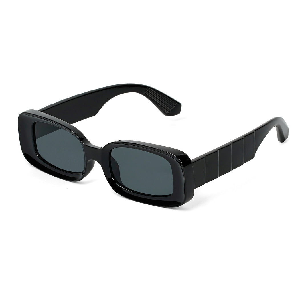 Arcadia Rectangular Black Sunglasses