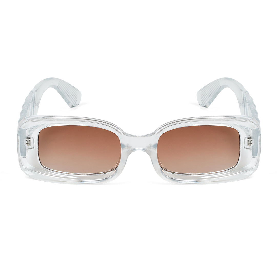Arcadia Rectangular White  Sunglasses