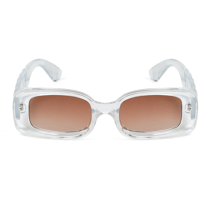 Arcadia Rectangular White  Sunglasses
