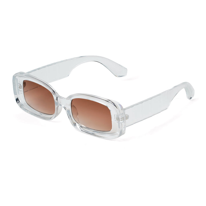 Arcadia Rectangular White  Sunglasses