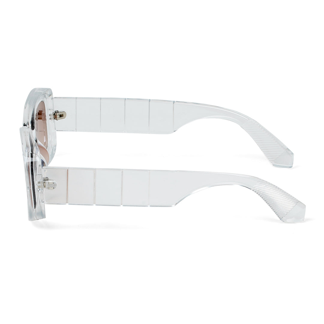 Arcadia Rectangular White  Sunglasses