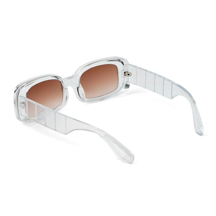 Arcadia Rectangular White  Sunglasses