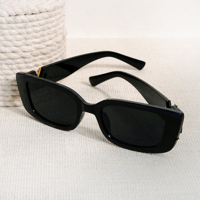 Carro Rectangular Black Sunglasses