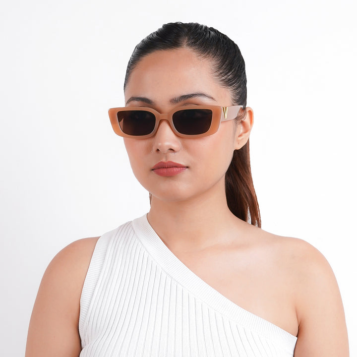 Carro Rectangular Brown Sunglasses