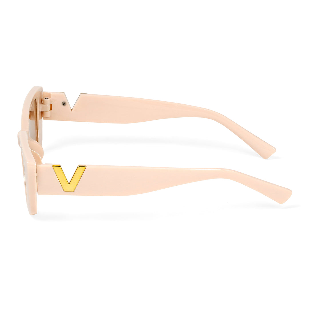 Carro Rectangular Beige Sunglasses