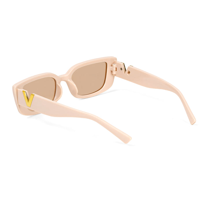 Carro Rectangular Beige Sunglasses