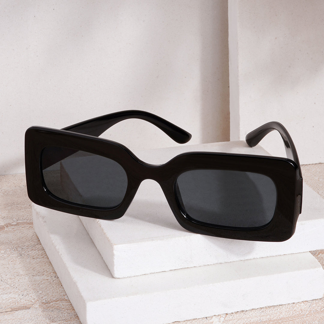 rectangular goggles Pretza Black Rectangle Sunglasses