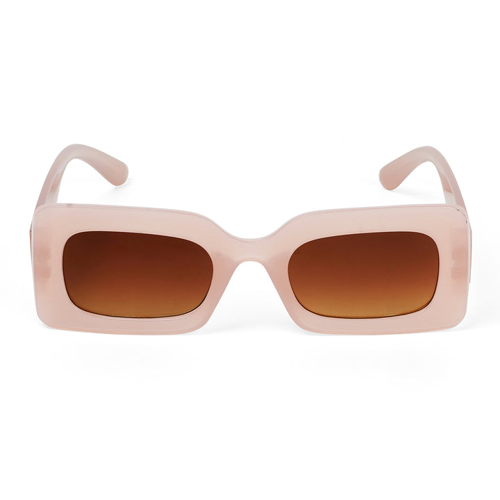 Pretza Beige and Brown Rectangle Sunglasses