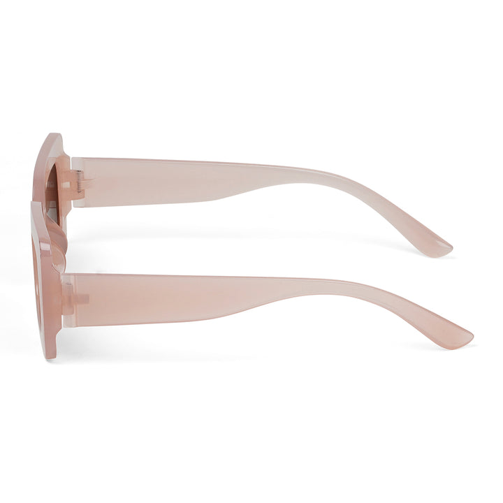 Pretza Beige and Brown Rectangle Sunglasses