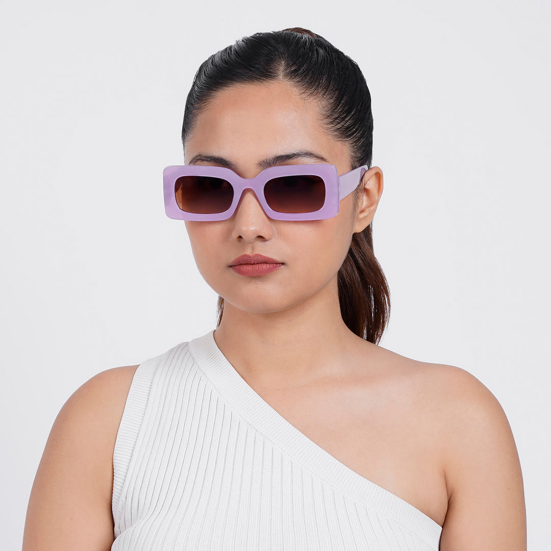 Pretza Purple Rectangle Sunglasses