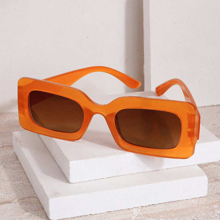 Pretza Orange and Brown Rectangle Sunglasses