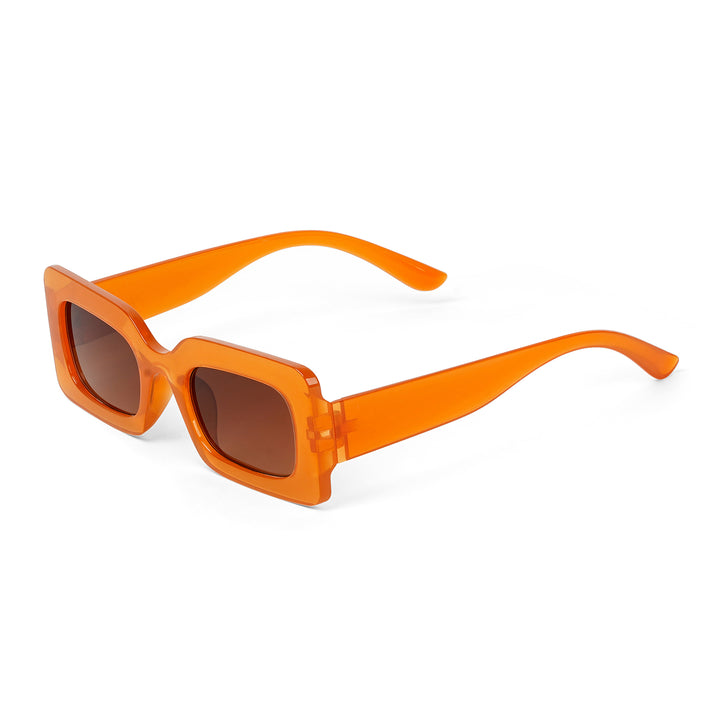 Pretza Orange and Brown Rectangle Sunglasses