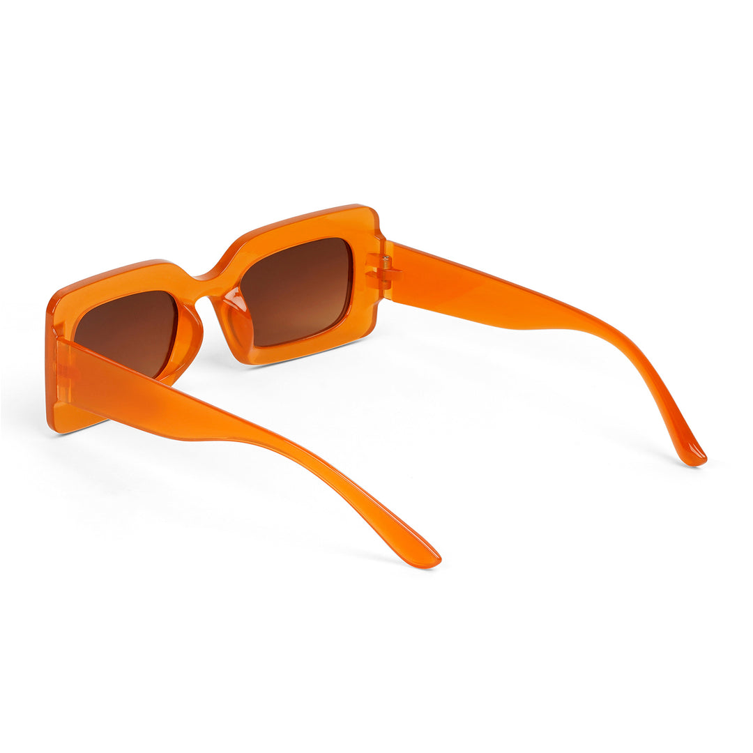 Pretza Orange and Brown Rectangle Sunglasses