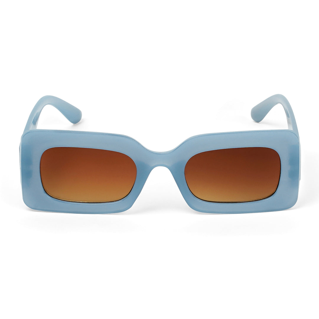 Pretza Blue and Brown  Rectangle Sunglasses