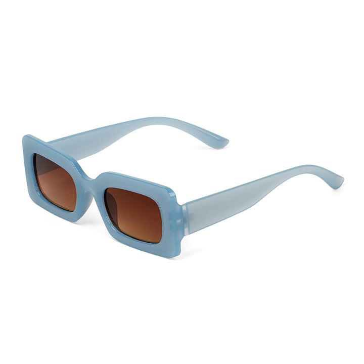 Pretza Blue and Brown  Rectangle Sunglasses