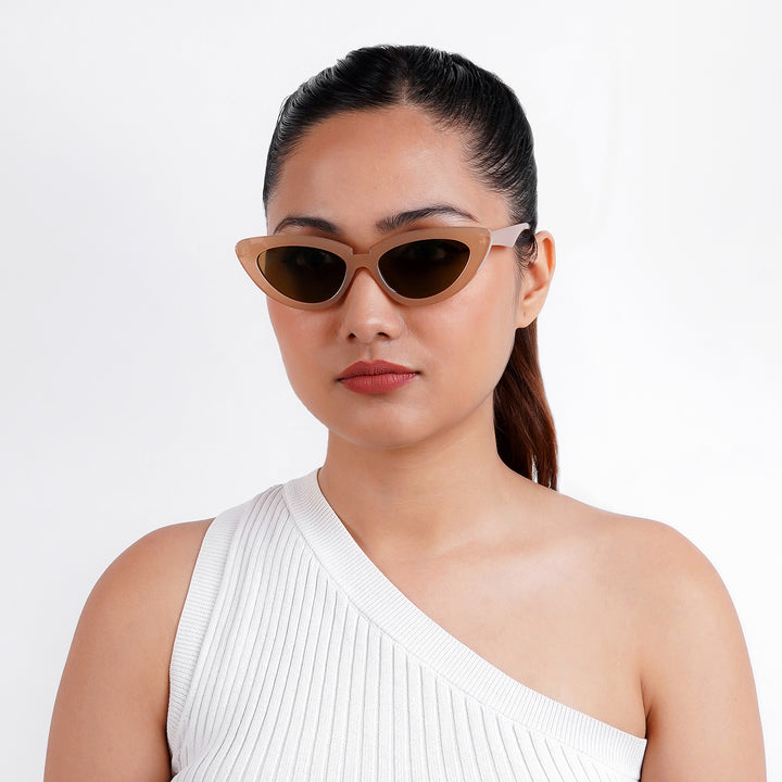 Wintour Cat Eye Brown Sunglasses