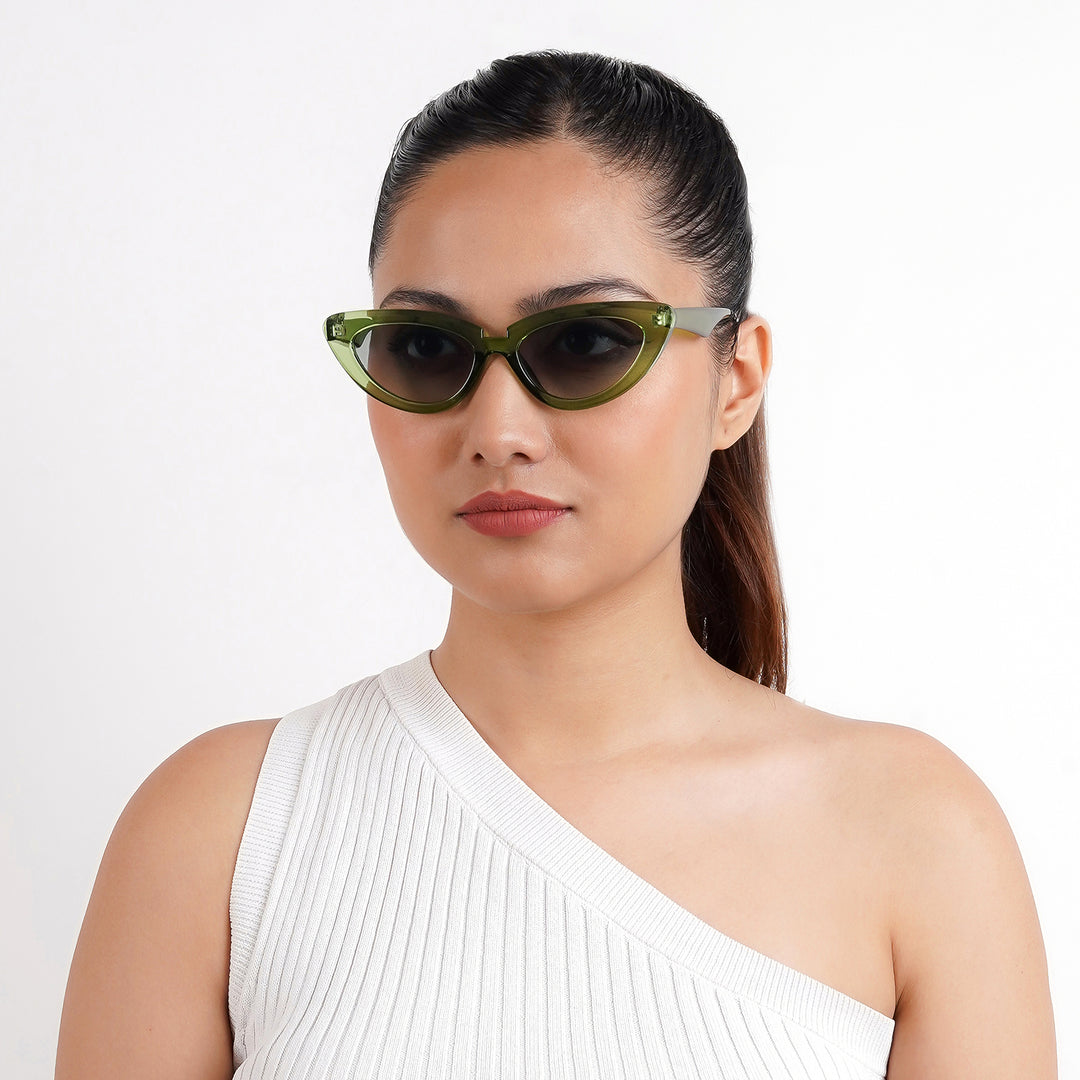 Wintour Cat Eye Green Sunglasses