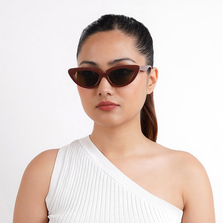 Wintour Cat Eye Dark Brown Sunglasses