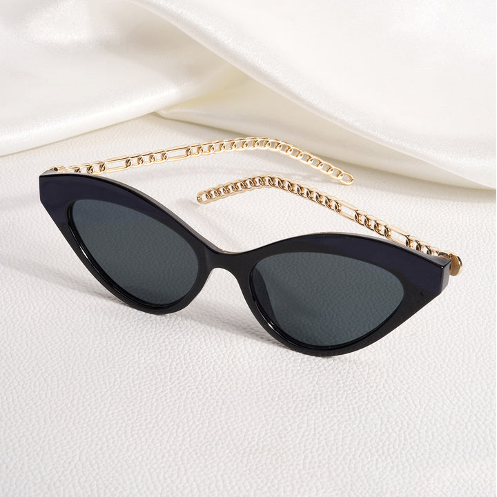 Jennie Cat Eye Gold and Black Sunglasses