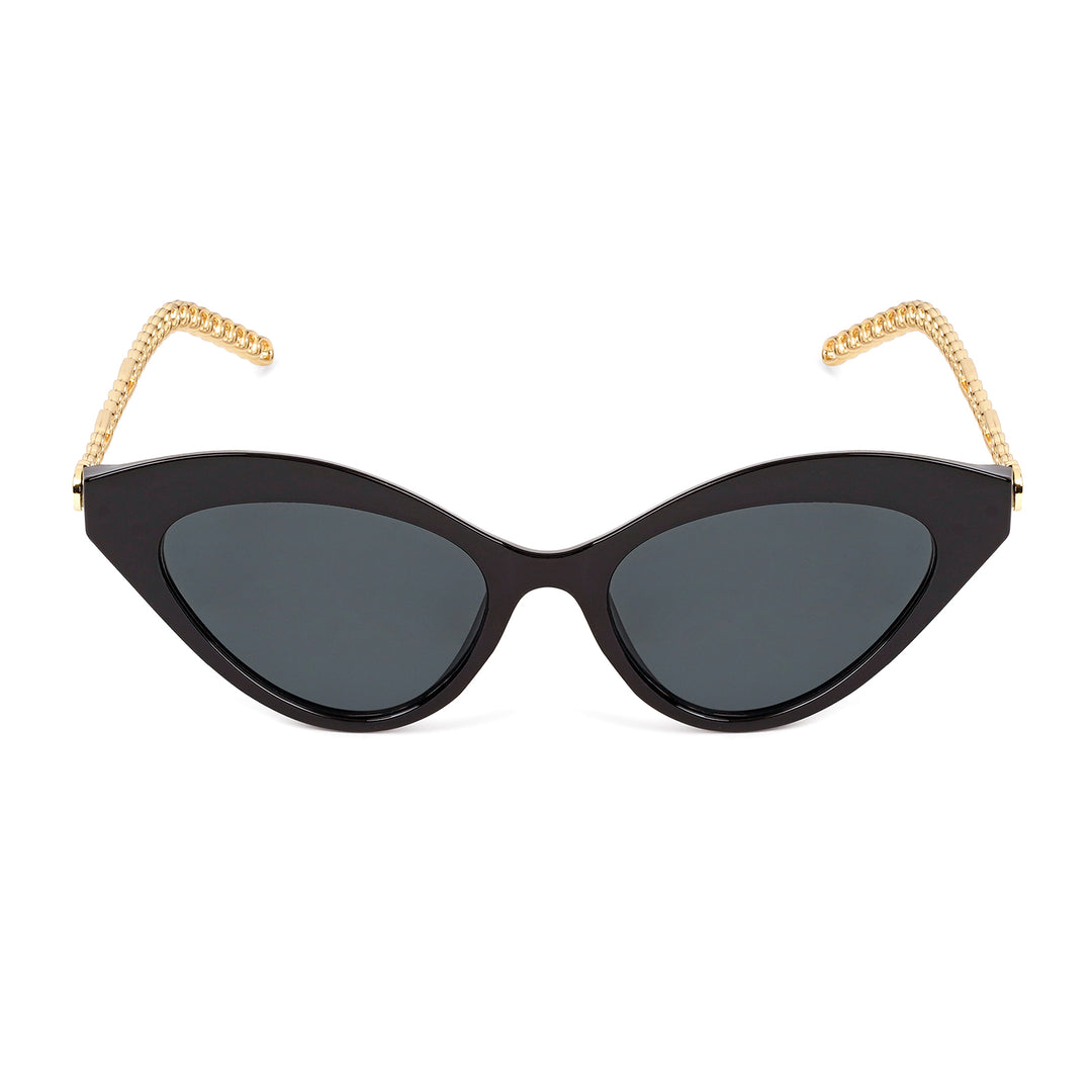 Jennie Cat Eye Gold and Black Sunglasses