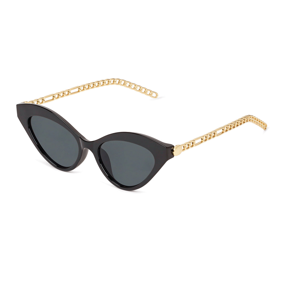 Jennie Cat Eye Gold and Black Sunglasses