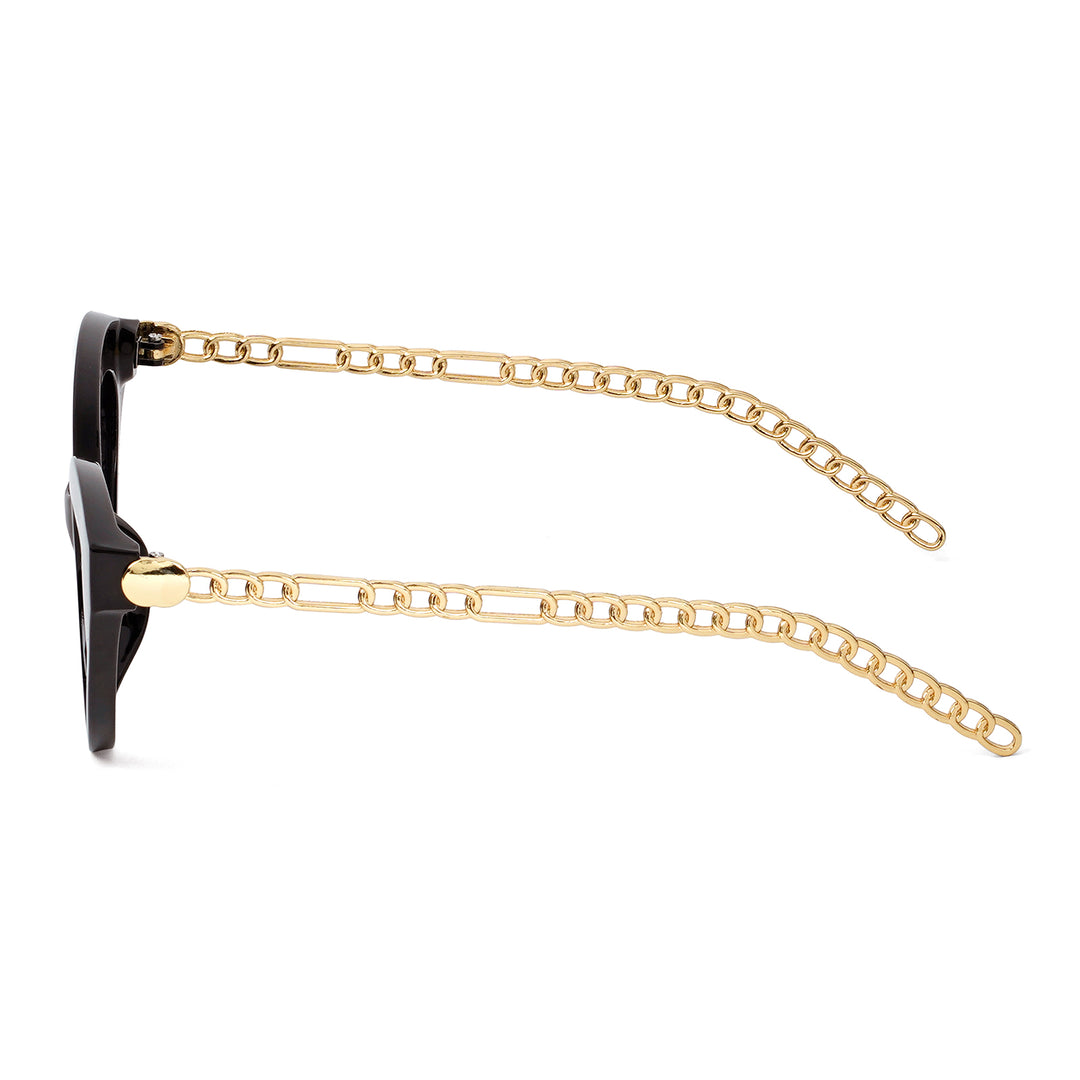 Jennie Cat Eye Gold and Black Sunglasses