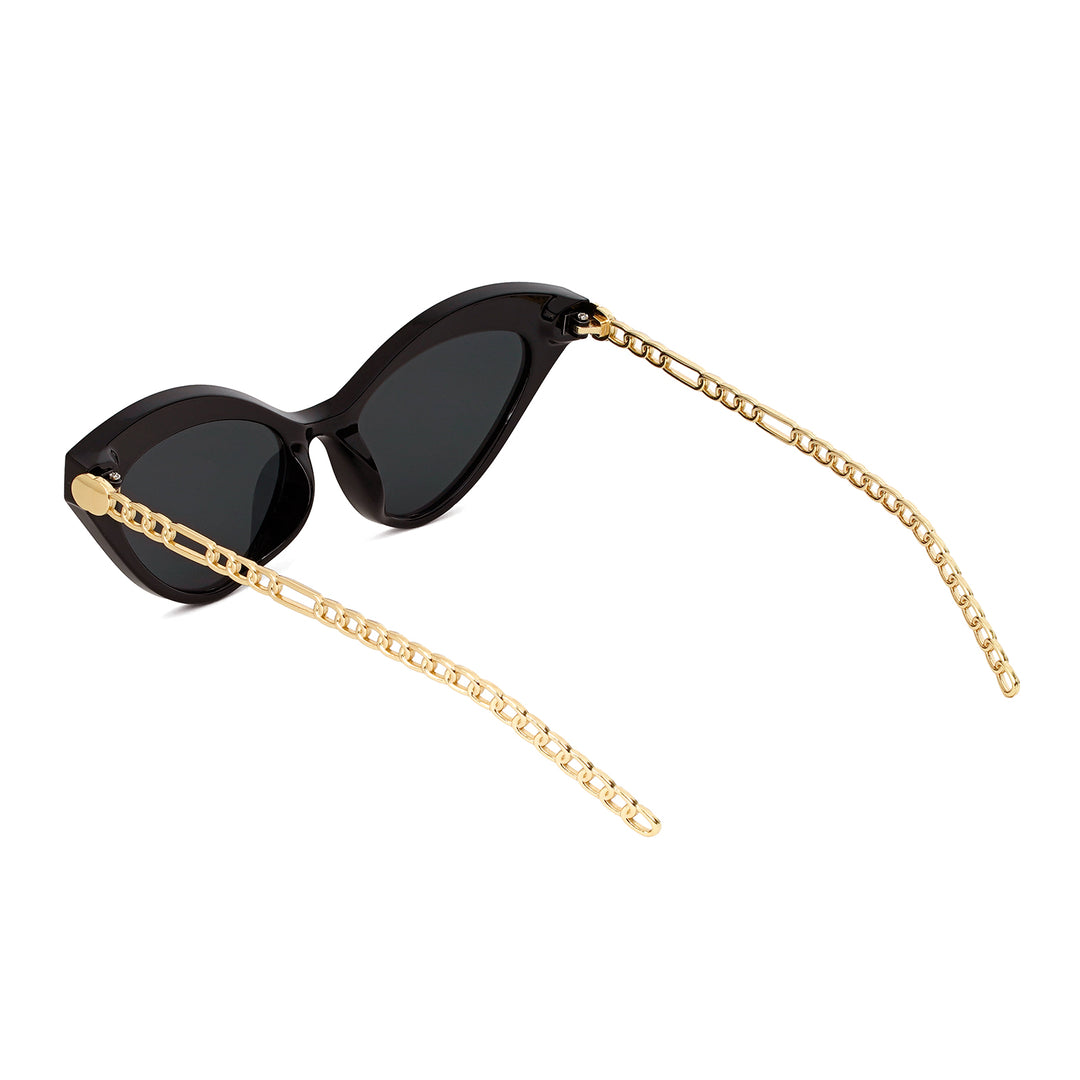 Jennie Cat Eye Gold and Black Sunglasses