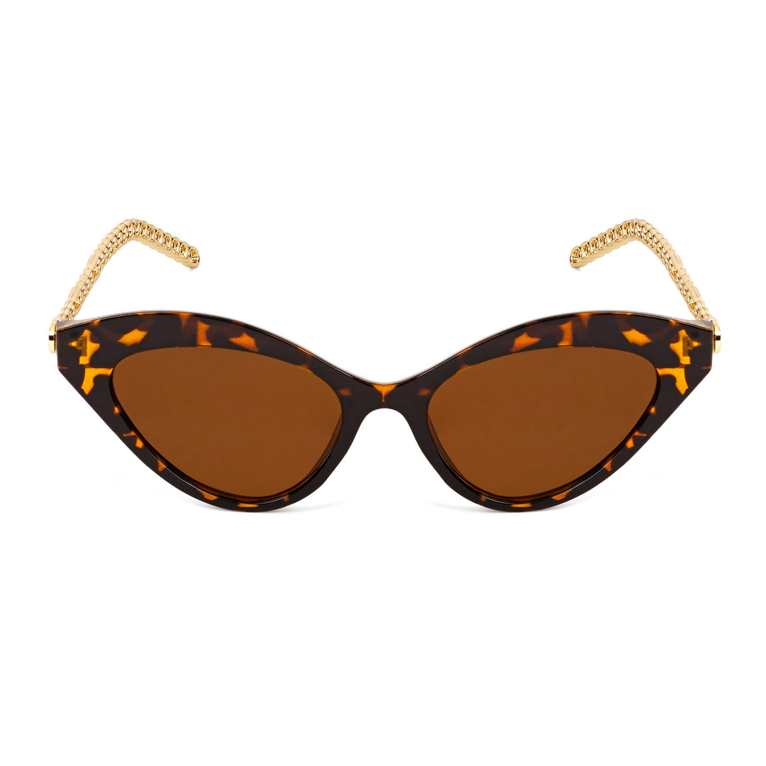 Jennie Cat Eye Gold and Brown Sunglasses